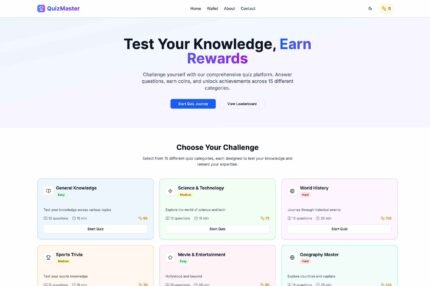 Quiz Tool with Coin System AdSense Approval Script
